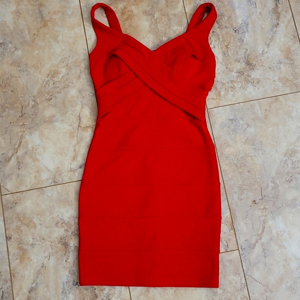 Sz juniors Small Red Hot Bodycon Dress, NEW by Emerald Sundae
